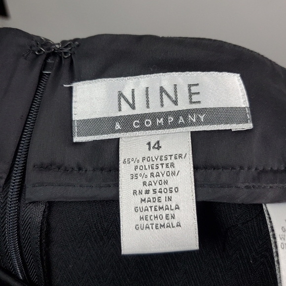 𝅺Nine & Company Black Pencil Skirt Women US 14 - Picture 3 of 8